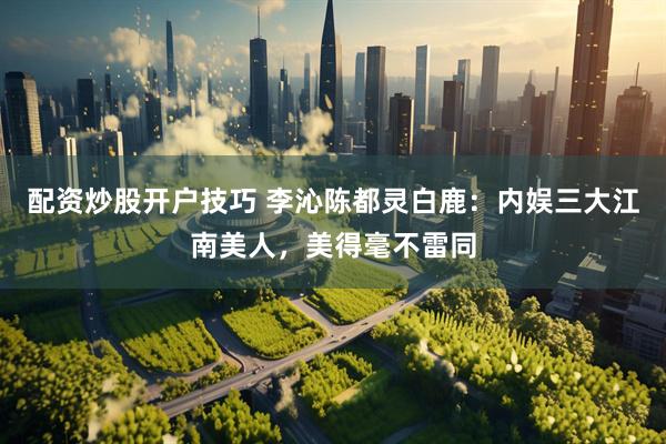 配资炒股开户技巧 李沁陈都灵白鹿：内娱三大江南美人，美得毫不雷同